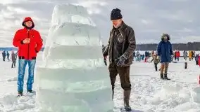 Fotorelacja z rzeźbienia w lodzie w Giżycku - zdjęcie 23