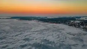 Zima i zachód słońca w porcie Tło Dla Mew - zdjęcie 26