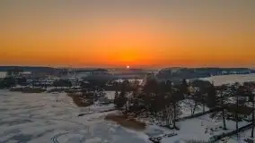 Zima i zachód słońca w porcie Tło Dla Mew - zdjęcie 13