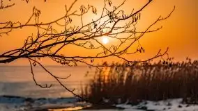 Zimowy zachód słońca nad jeziorem Śniardwy - zdjęcie 14