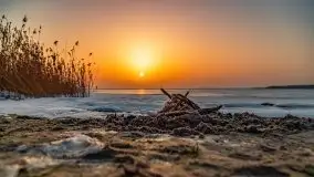 Zimowy zachód słońca nad jeziorem Śniardwy - zdjęcie 5