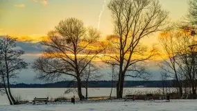 Ostatni zimowy zachód słońca, jezioro Niegocin 03.2021 - zdjęcie 9