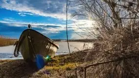 Przedwiosenny zachód słońca w porcie Kal, jezioro Mamry - zdjęcie 24