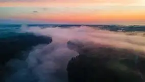 Wschód słońca z drona nad jeziorem Wojnowo - zdjęcie 30