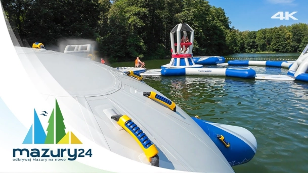 Atrakcje na Mazurach, tor wodny w Boyen Water Park, 4K