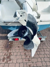 Motorówka Johnson 60KM + przyczepa Neptun Navy  - zdjęcie 4