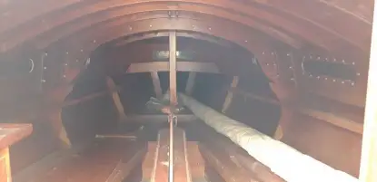 Jacht mahoniowy Jollenkreuzer 16 oldtimer 1960 r klasyk drewniany przyczepa - zdjęcie 4