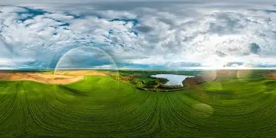 Jezioro Kąpskie i tęcza