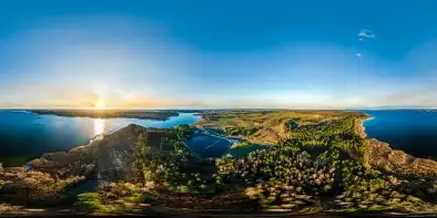 Zimowa wersja portu Zielona Zatoka, jeziora Boczne i Niegocin