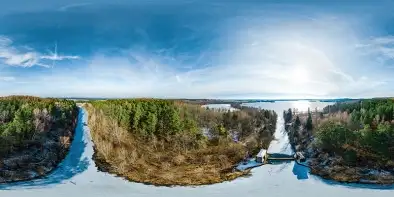 Jaz walcowy na kanale mazurskich, jezioro Rydzówka