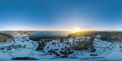 Jezioro Niegocin i AZS Wilkasy o wschodzie słońca