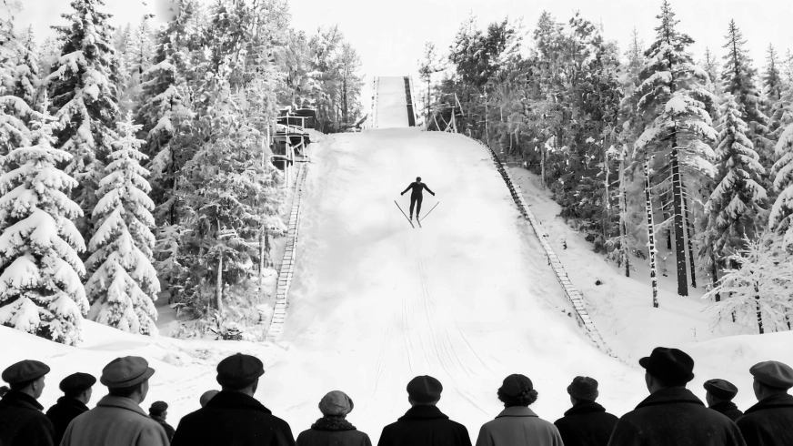 Przykład niedoskonałości AI - wtedy nie latano stylem V i nie było telemarku