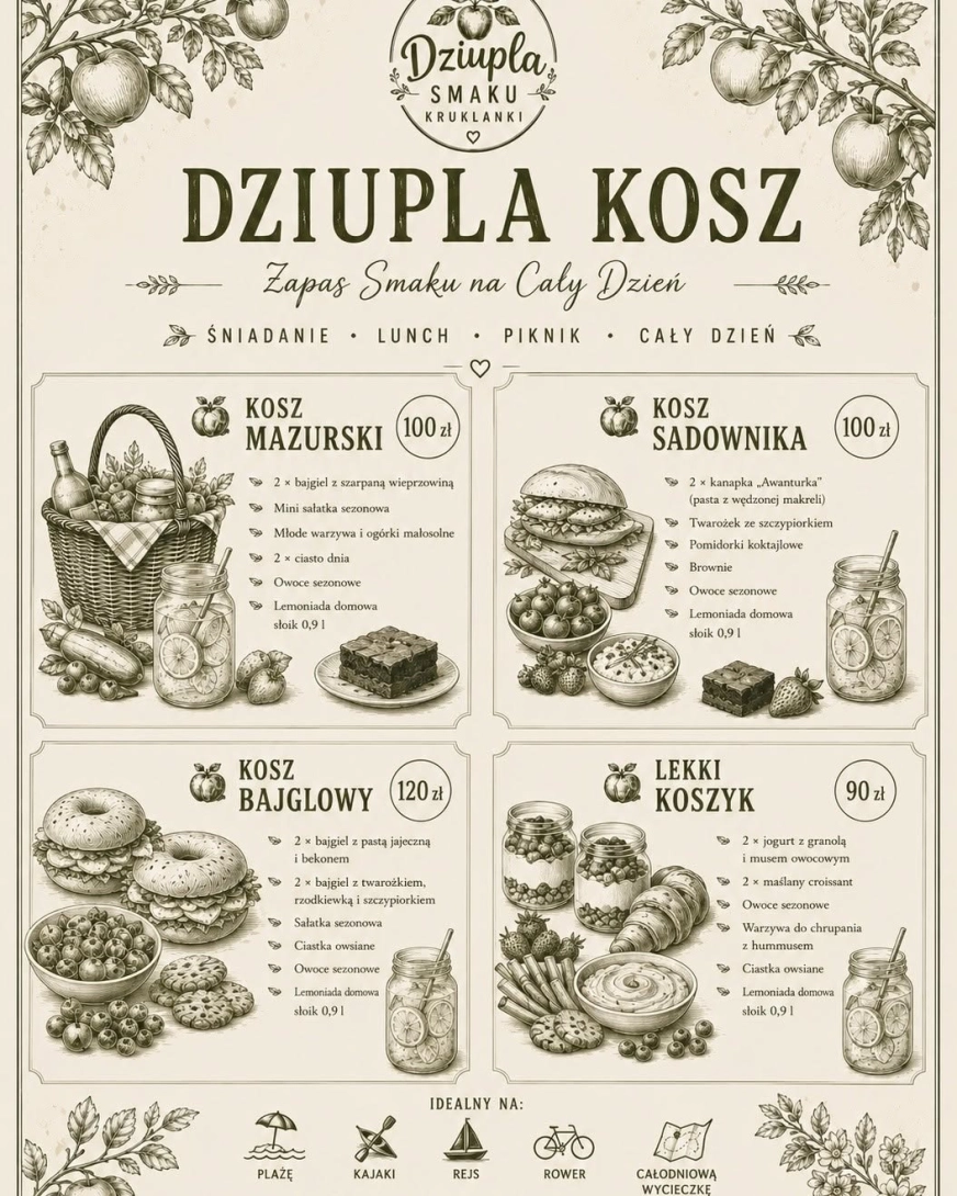 Dziupla Kosz to gotowe zestawy prowiantowe