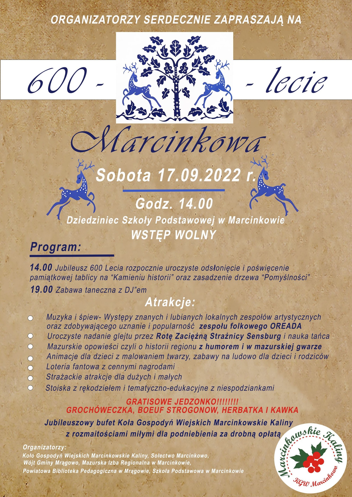 Marcinkowo na Mazurach świętuje 600-lecie istnienia
