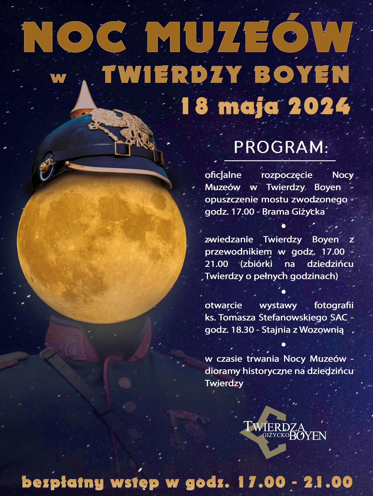 Nocą możesz zwiedzić Twierdzę Boyen w Giżycku za darmo