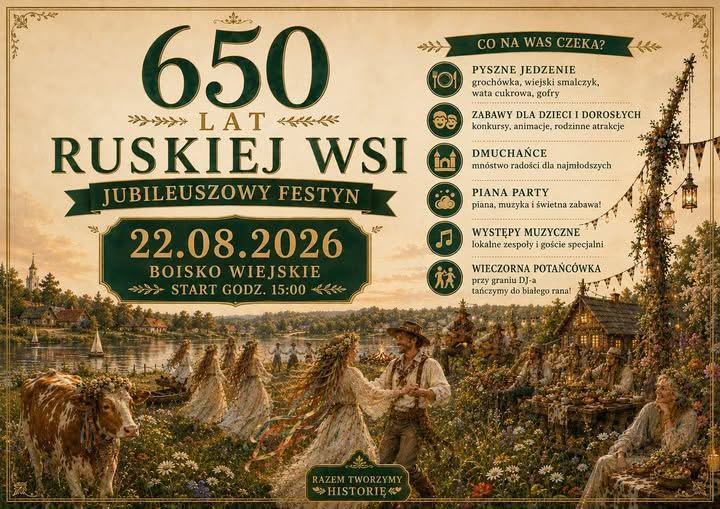 Bogata historia i jubileuszowy festyn – 650 lat Ruskiej Wsi